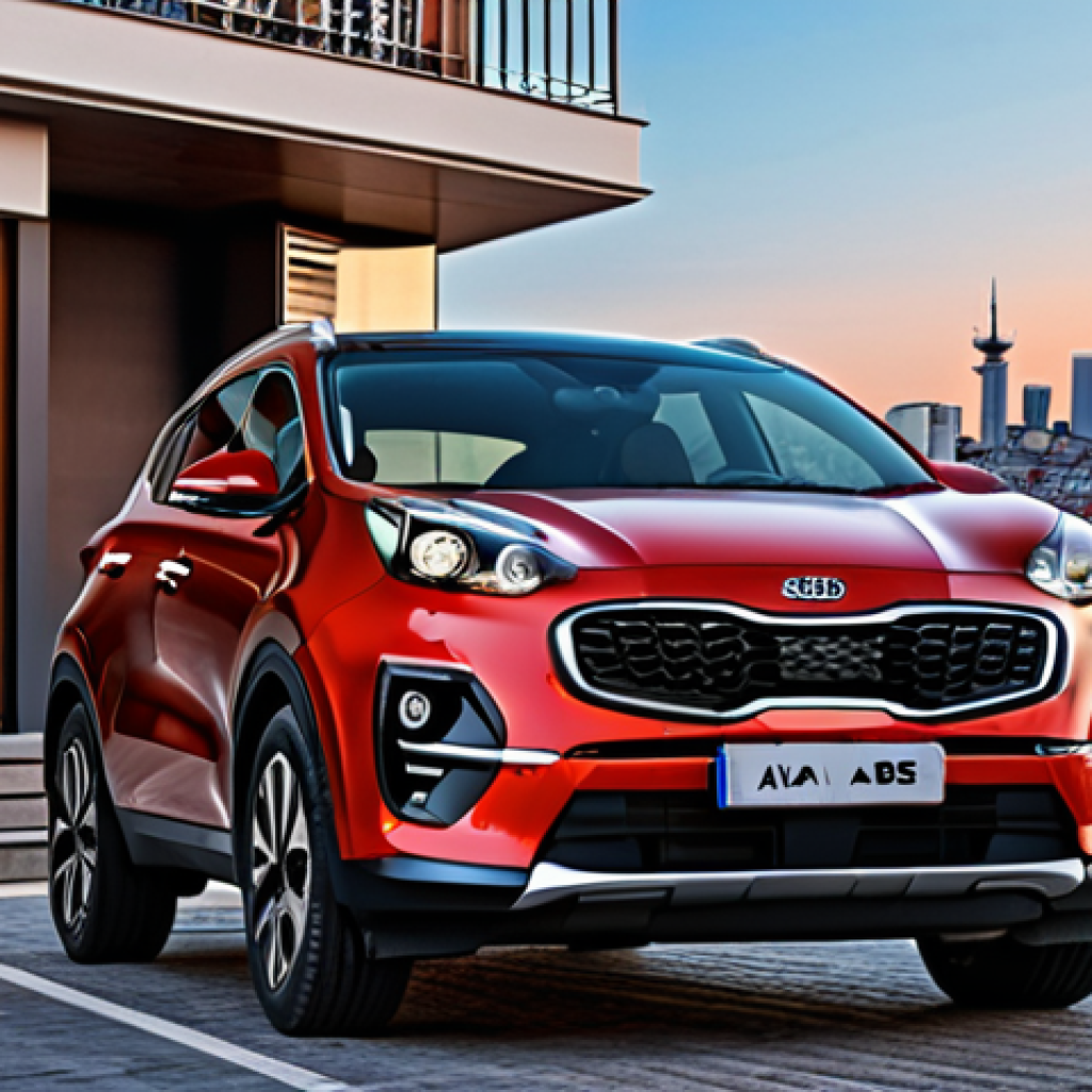 **

*   **Prompt:** "Sleek KIA Sportage, dynamic front grille, parked in front of a modern Turkish apartment building, Istanbul skyline in the background, sunset lighting."

**