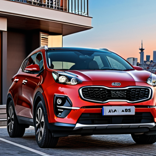 Home 14 **
* **Prompt:** "Sleek KIA Sportage, dynamic front grille, parked in front of a modern Turkish apartment building, Istanbul skyline in the background, sunset lighting."
**