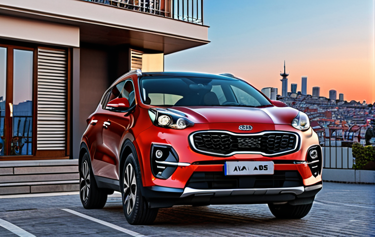 **

*   **Prompt:** "Sleek KIA Sportage, dynamic front grille, parked in front of a modern Turkish apartment building, Istanbul skyline in the background, sunset lighting."

**
